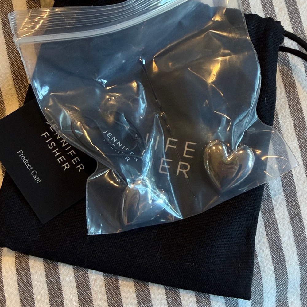 Jennifer Fisher Metallic Heart Earrings - Picture 7 of 7